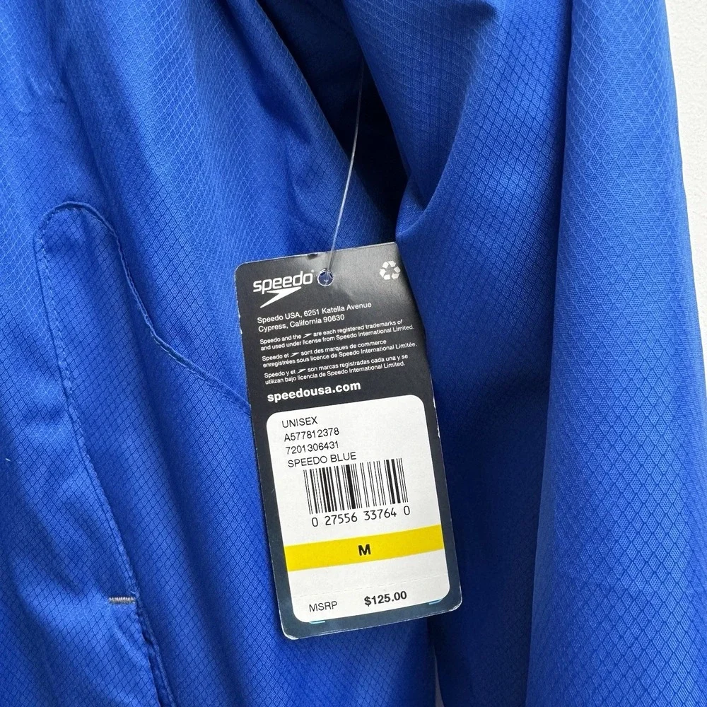 Speedo Adult Team Swim Parka ATCC‎ Dolphins Fleece Med Lined Coat Royal Blue NWT